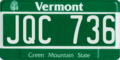 VT license plate JQC736