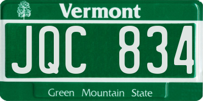 VT license plate JQC834