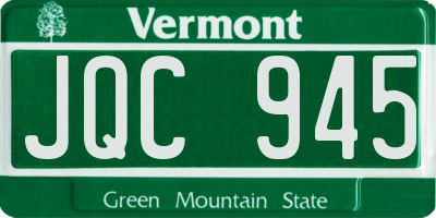 VT license plate JQC945