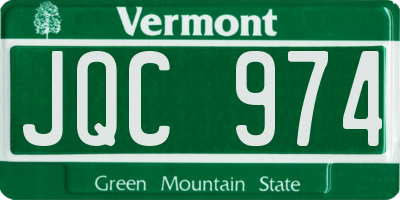 VT license plate JQC974