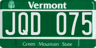 VT license plate JQD075