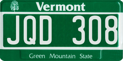 VT license plate JQD308