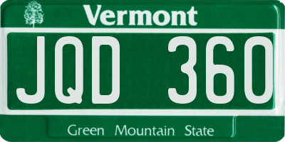 VT license plate JQD360