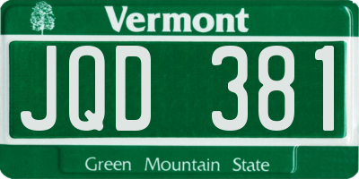 VT license plate JQD381