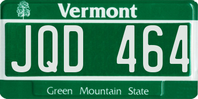VT license plate JQD464