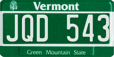 VT license plate JQD543