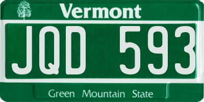VT license plate JQD593