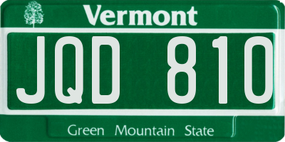 VT license plate JQD810