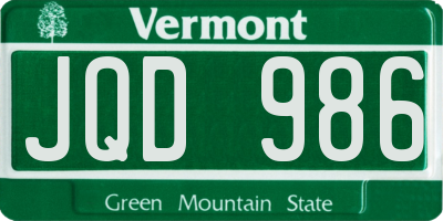 VT license plate JQD986