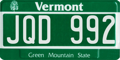VT license plate JQD992
