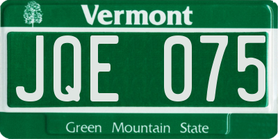 VT license plate JQE075