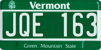 VT license plate JQE163