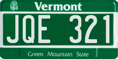 VT license plate JQE321