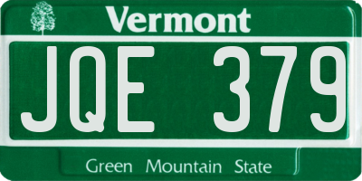 VT license plate JQE379