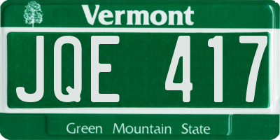 VT license plate JQE417