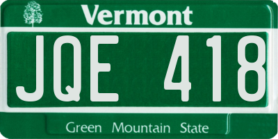 VT license plate JQE418