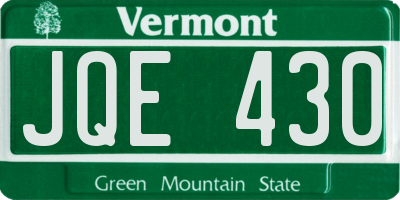 VT license plate JQE430
