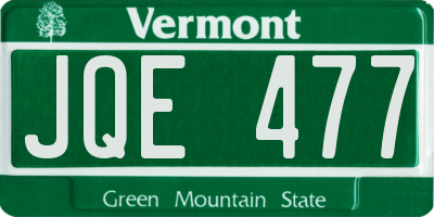 VT license plate JQE477