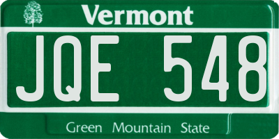 VT license plate JQE548