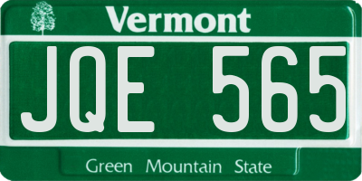 VT license plate JQE565