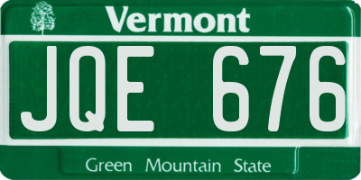 VT license plate JQE676