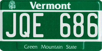 VT license plate JQE686