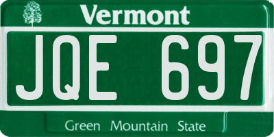 VT license plate JQE697