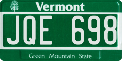 VT license plate JQE698