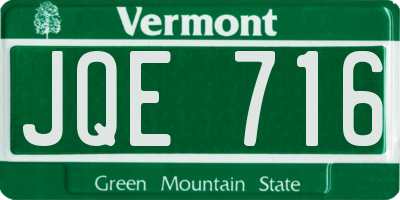 VT license plate JQE716