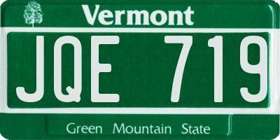VT license plate JQE719