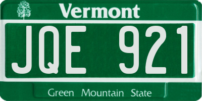 VT license plate JQE921