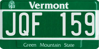 VT license plate JQF159