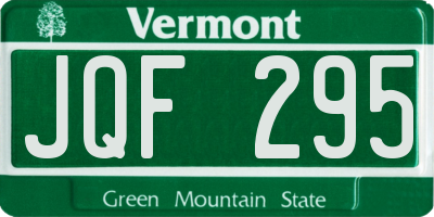 VT license plate JQF295