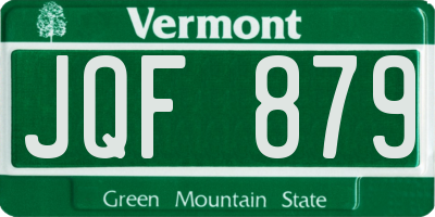 VT license plate JQF879