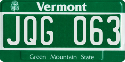 VT license plate JQG063