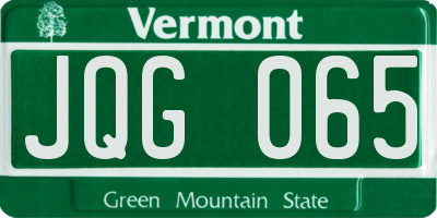 VT license plate JQG065