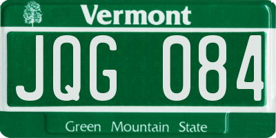 VT license plate JQG084
