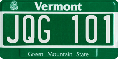 VT license plate JQG101