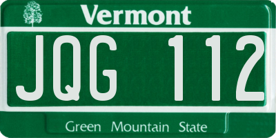 VT license plate JQG112