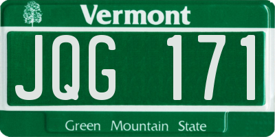 VT license plate JQG171
