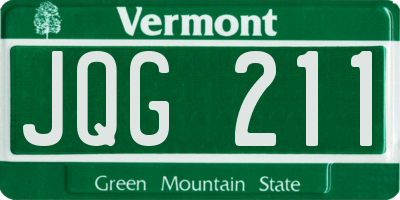 VT license plate JQG211