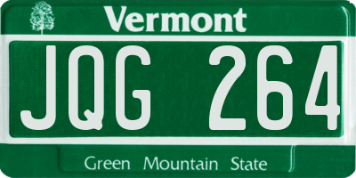 VT license plate JQG264