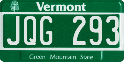 VT license plate JQG293