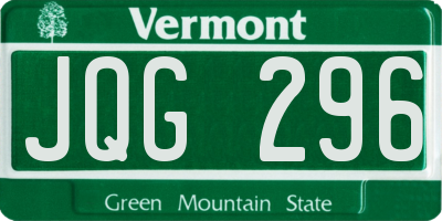 VT license plate JQG296