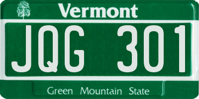 VT license plate JQG301