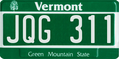 VT license plate JQG311
