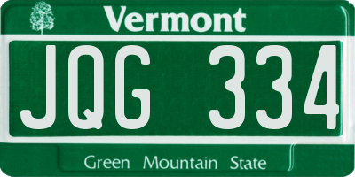VT license plate JQG334