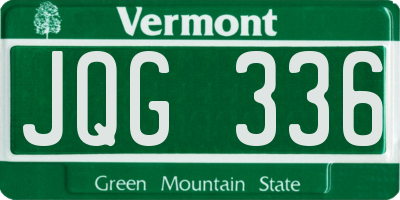 VT license plate JQG336