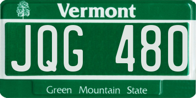 VT license plate JQG480