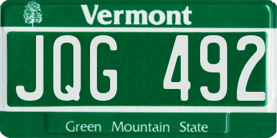 VT license plate JQG492